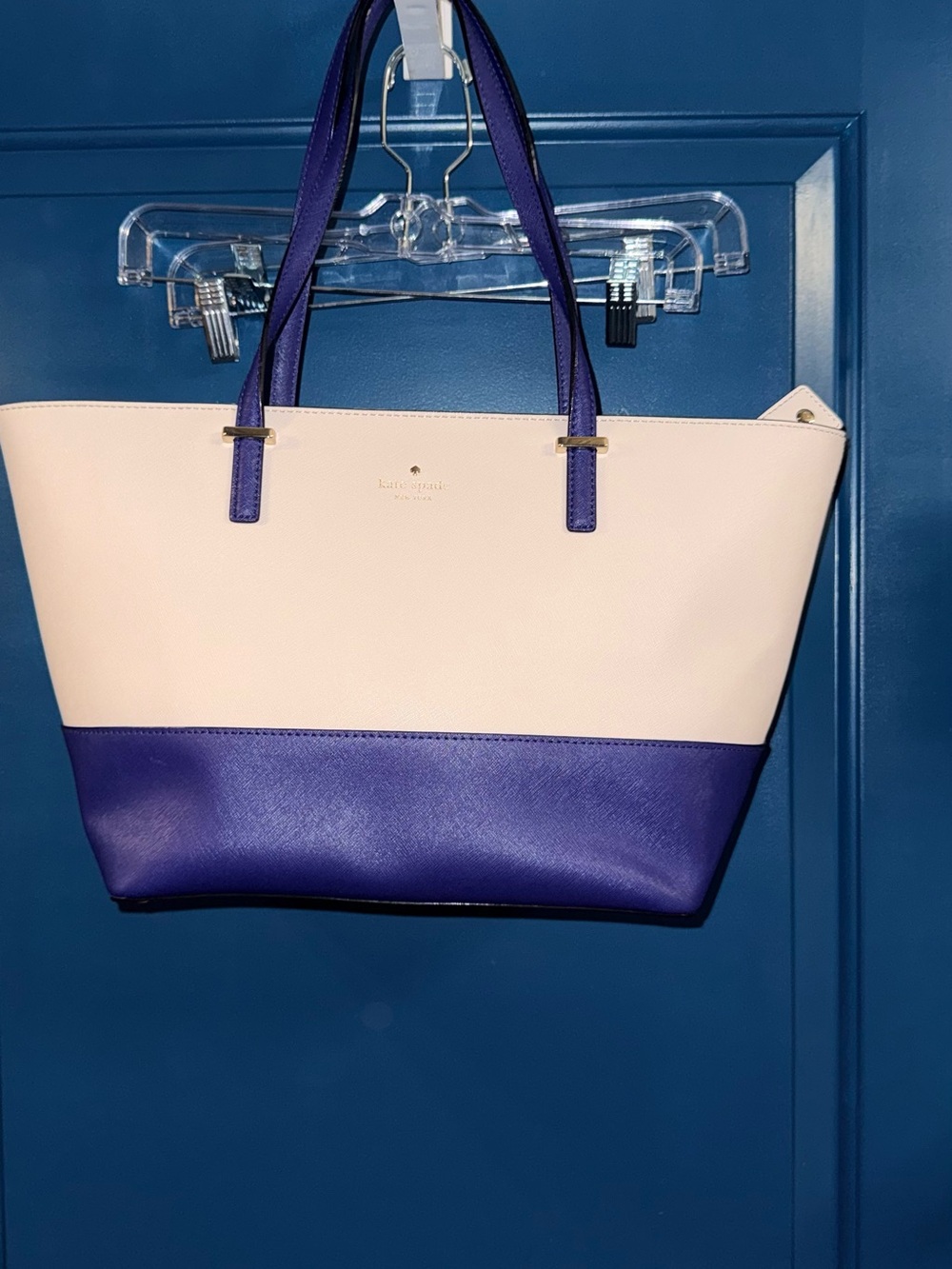 kate spade New York Two-Tone Blue and Cream Tote Bag